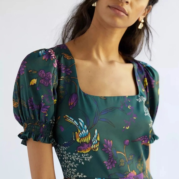 Anthropologie Hutch Puff Sleeve Floral Maxi Dress size 0 - Picture 2 of 13